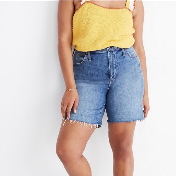 Madewell High Rise Denim Mid Length Shorts Size 33 - Picture 5 of 14